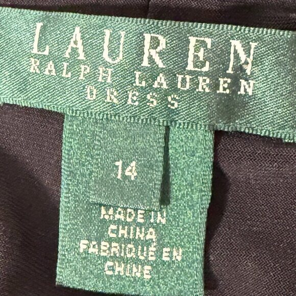 Lauren Ralph Lauren Sz 14 Red Pink Black Wrap Dress - Picture 2 of 8